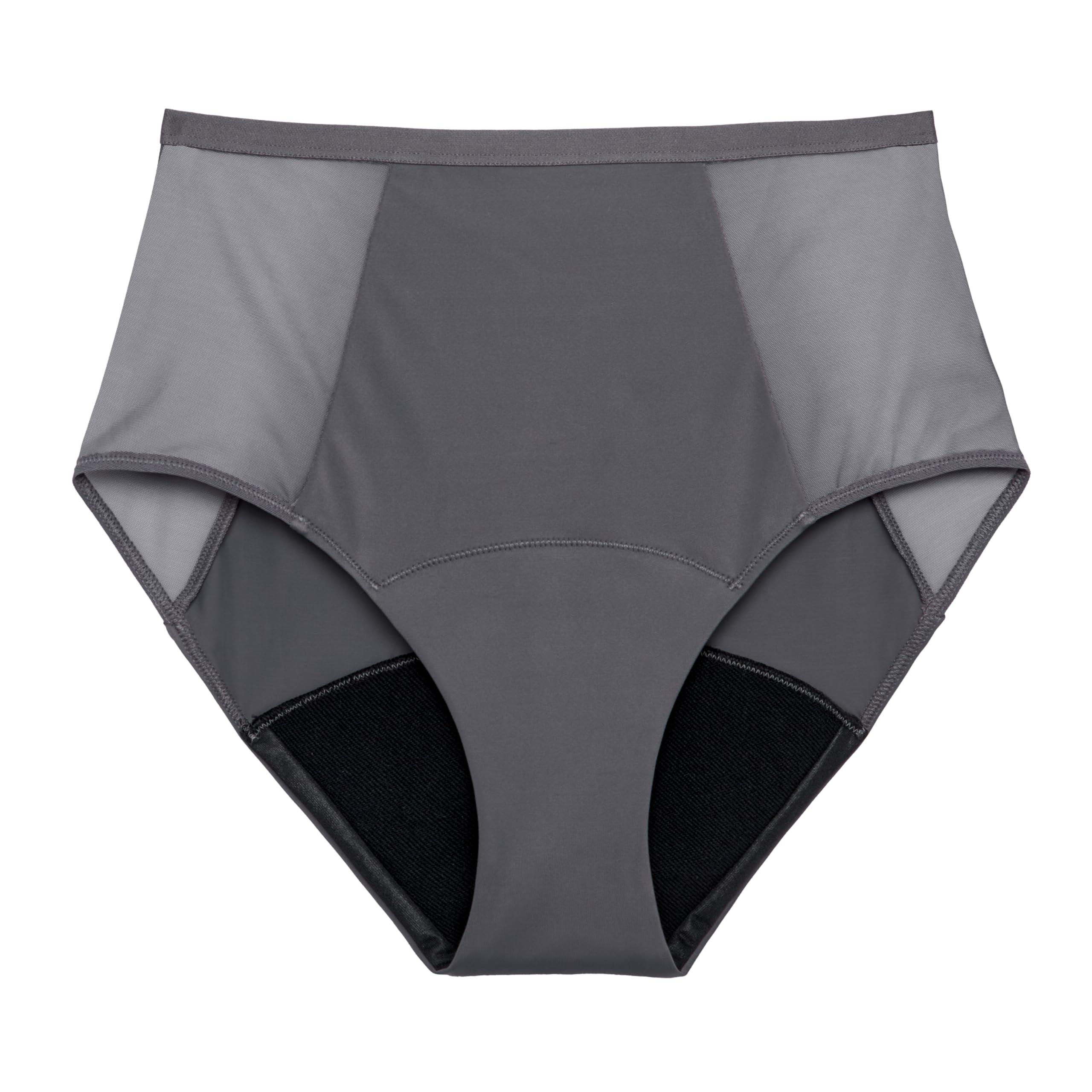 THINX Thinx Period Underwear, Comfort-Stretch Hi-Waist, Holds Up to 12 Tampons, FSA HSA Approved Period Panties, All-Day Absorbency Menstrual Underwear for Women, Leakproof & Reusable, Slate, XL