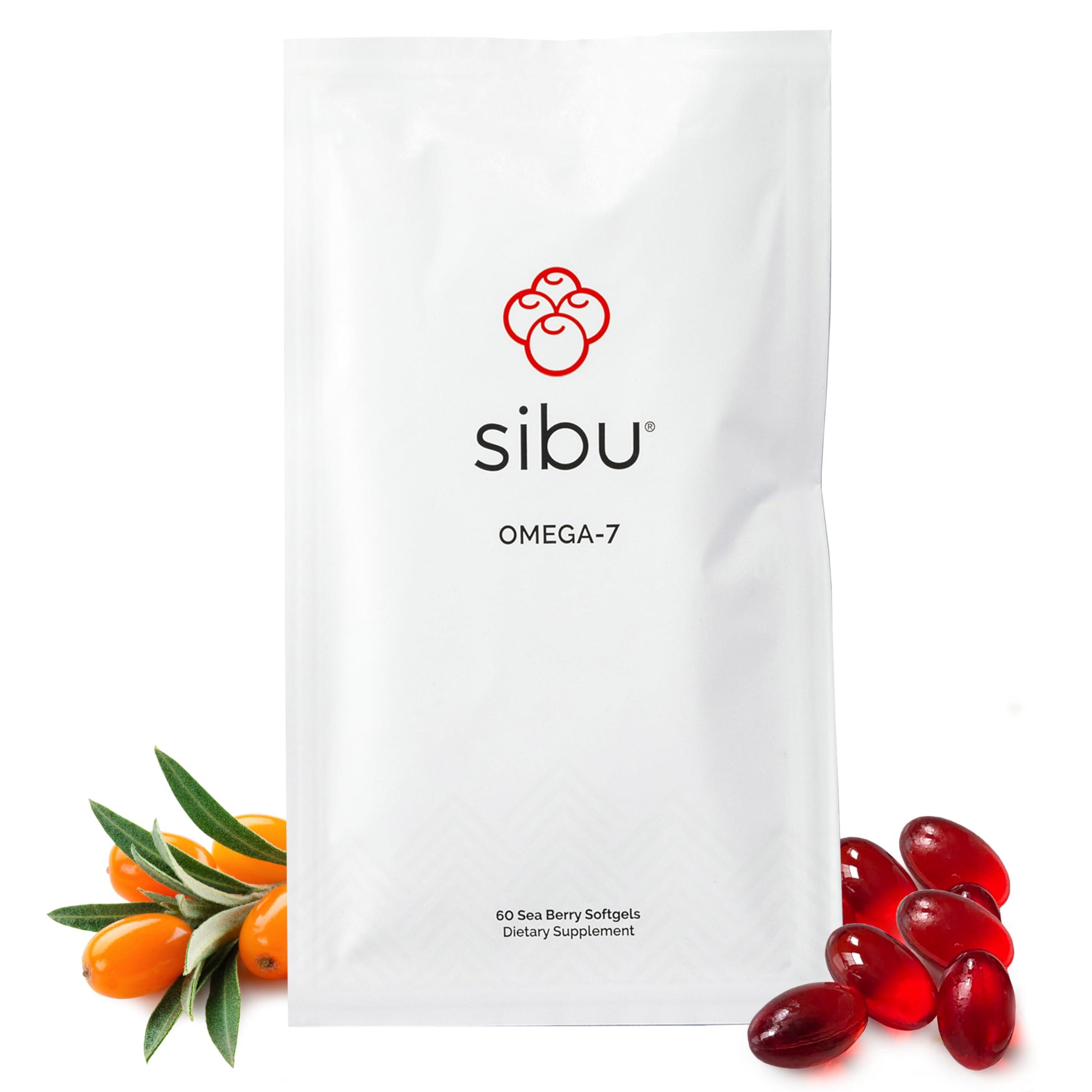 sibu sibu Omega-7 Softgels, Premium Organic Himalayan Sea Buckthorn Oil (60ct, 30 Day Supply)  Supplement for Healthy Skin, Hair, Nails and Dryness