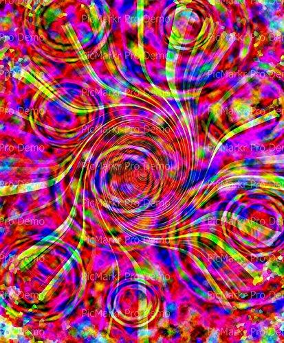 Art of Eric Gunty 1/2 Sheet - Tie-Dye Design Background - Edible Cake/Cupcake Party Topper - D7713