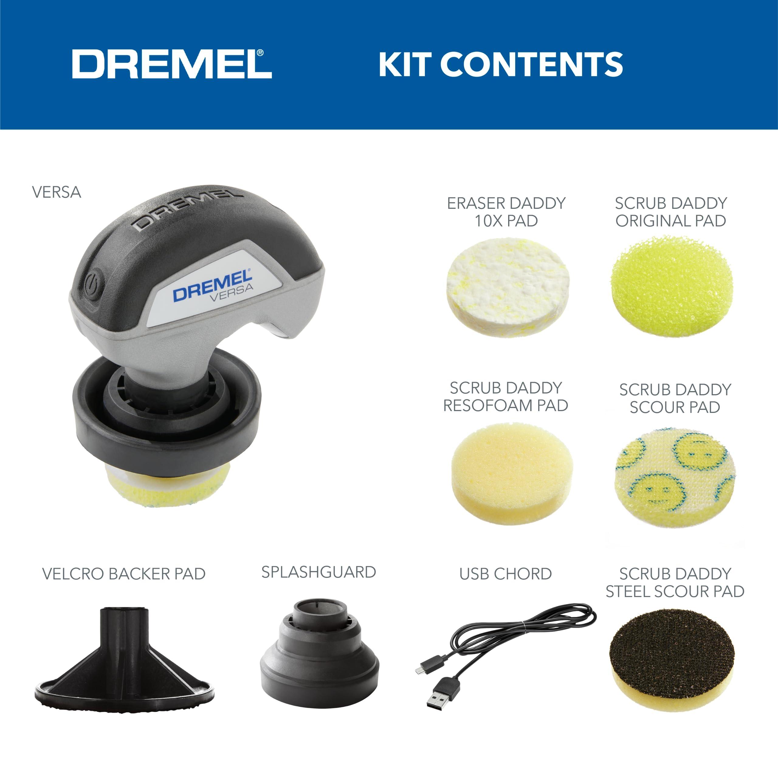 Dremel Dremel Versa Power Scrubber Kit with 5 Scrub Daddy Cleaning Sponge Pads - Waterproof Cordless Electric Spin Scrubber, High Speed, Multi-Surface Cleaning for Kitchen, Household, and Bathroom, PC10-07