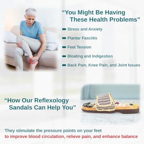 Comfecto Acupressure Massage Slippers with Earth Stone (Men 8-9.5/Women 9.5-11)