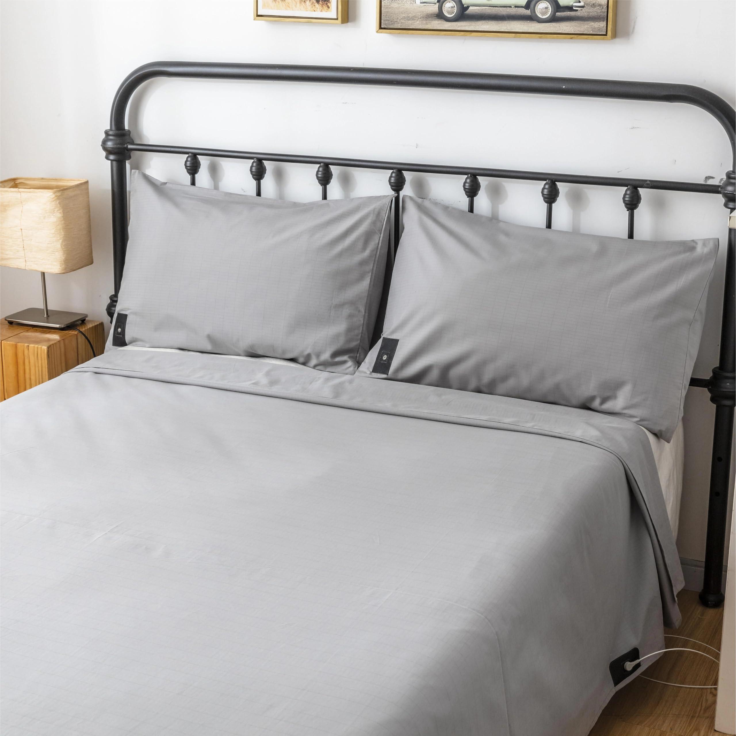 VAJOOCLL Grounding Sheet- 5% Silver Fiber with Grounding Cord, Grounding Sheets for Better Sleep and Native Health (35x90Inch).