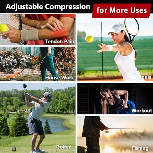 Kenspeed Kenspeed Elbow Brace for Tendonitis, Tennis Golfer\'s Elbow Pain Relief, with Removebale Pad adjustable elbow relief strap for Men and Women