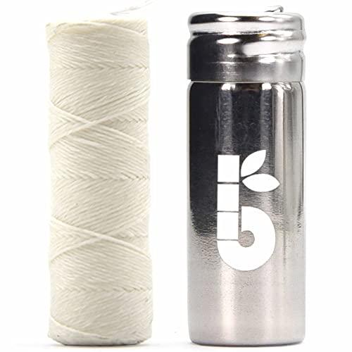 Bambaw Natural Silk Dental Floss | Candelilla Wax Tooth Floss | Natural Dental Tape | Plastic Free Dental Floss | Eco Floss | Stainless Steel Dispenser | Zero Waste Floss | Silk Floss Mint | 55 yd | Bambaw
