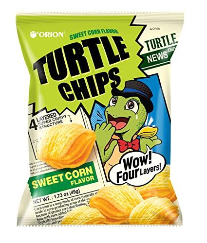 K-Munchies K-Munchies Orion Turtle Chips - 6 Variety Packs, 49g - Churro Chips (3), and Sweet Corn Chips (3) Flavors - Snack Size Korean Chips - Savory, Crispy Korean Snacks - On-The-Go Korean Corn Snack Chips