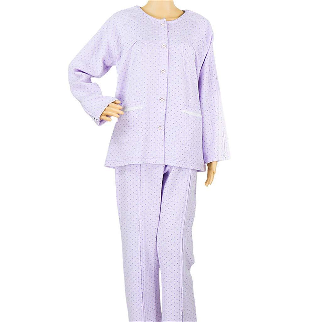 Whryspa Patient Pajamas Home Care Clothing Suit for Fracture,Disability,Surgery Patients,Paralysis,Long Bedridden Elderly,Easy to Wear Off,Pants,M
