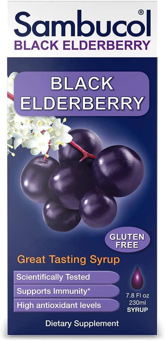 Sambucol Sambucol Black Elderberry Syrup - Sambucus Elderberry Syrup, Black Elderberry Liquid, Immune Support, High Antioxidants, Gluten Free - Original Formula, 7.8 Fl Oz (Pack of 2)
