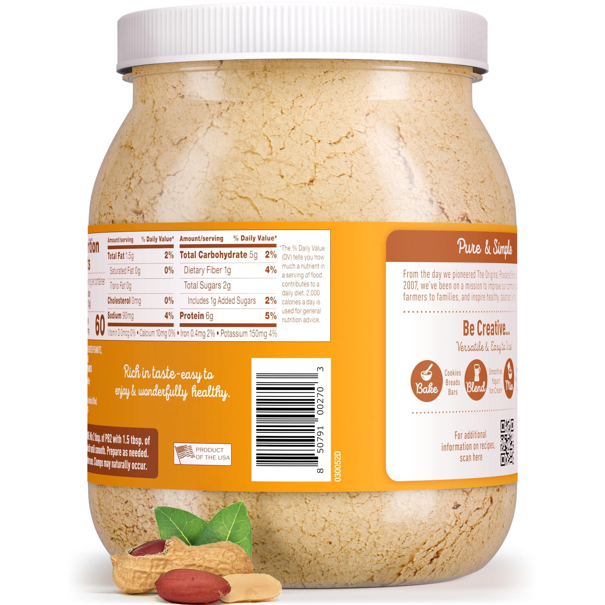 PB2 PB2 Powdered Peanut Butter Powder | Certified Gluten Free, Low-Carb, Keto Diet Friendly | Original Flavor with 6G of Protein, 90% Less Fat, 60 Calories Per Serving | Easy Mix for Healthy, Fit Diet