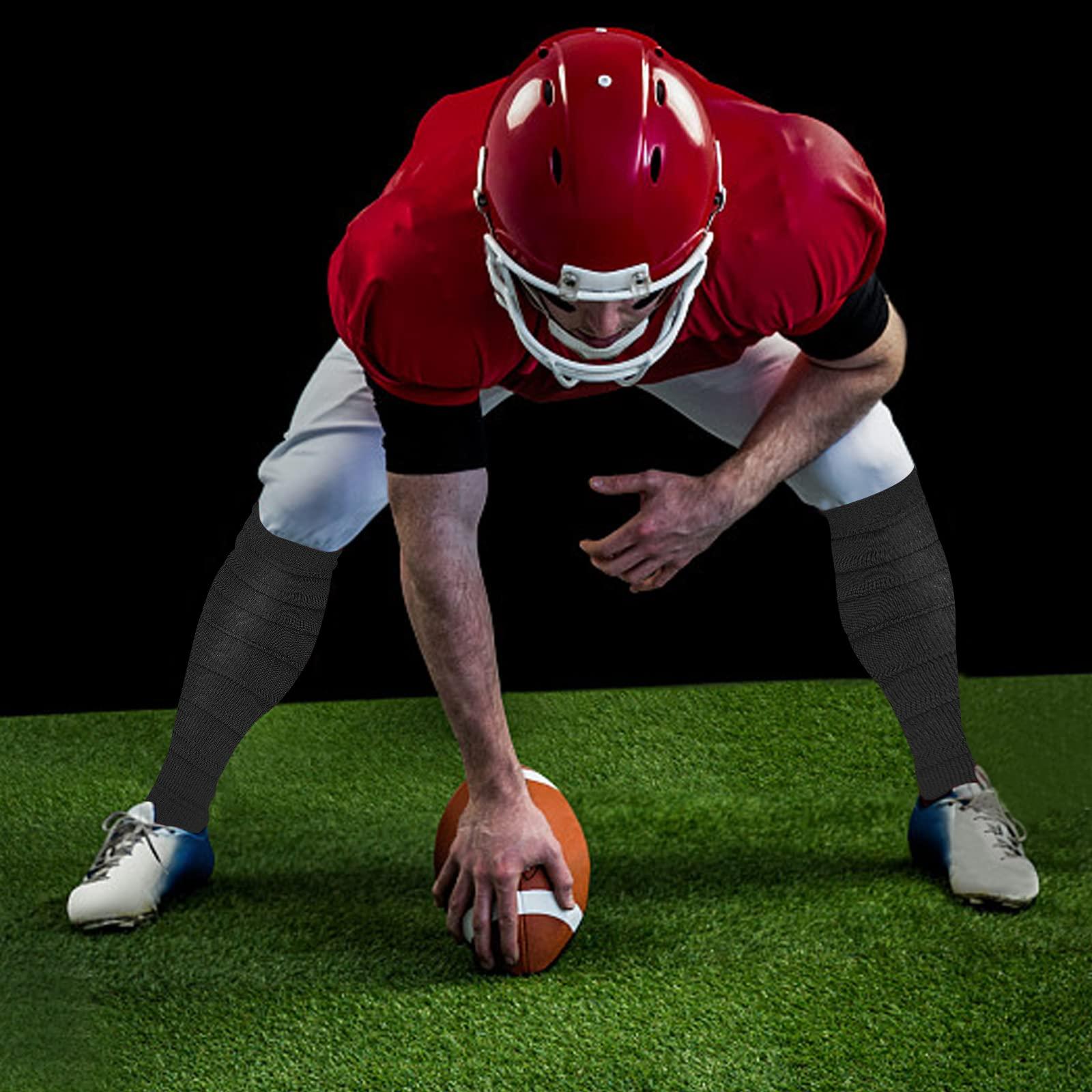 HGRTYXS HGRTYXS Football Leg Sleeves Men& Youth, Calf Compression Sleeve for Men Women, Football Socks Sport Running Football Accessories for Adult Athletes, Black