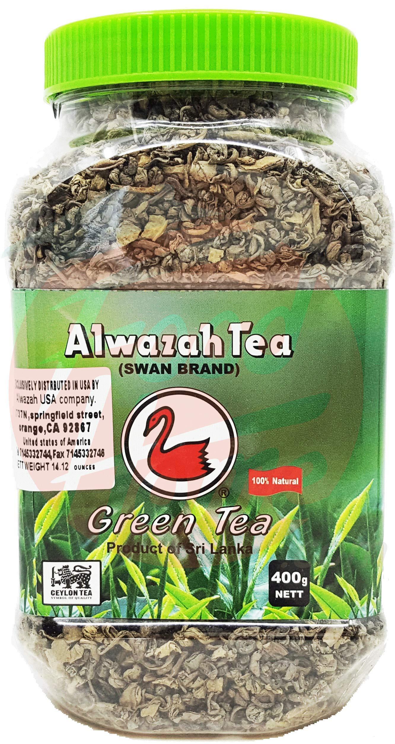 Alwazah Alwazah Tea (Swan Brand) loose green 400-gram in plastic jar(pack of 1)