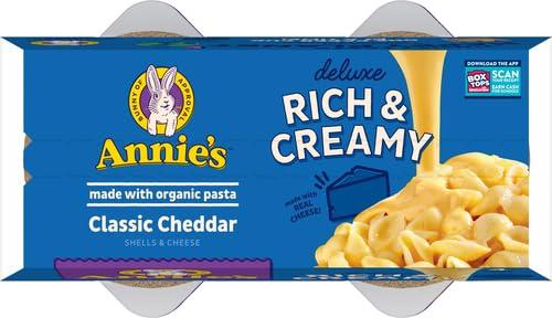 Annie's Homegrown Annie\'s Classic Cheddar Deluxe Rich and Creamy Microwave Mac & Cheese with Organic Pasta, 4 Ct, 2.6 OZ Cups
