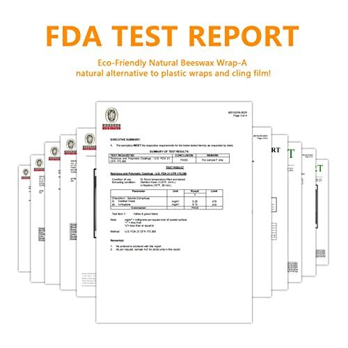 WDG Reusable Beeswax Wrap - 9 Pack, Beeswax Wraps for Food, Eco-Friendly Beeswax Food Wrap, Organic, Sustainable, Biodegradable, Zero Waste, Plastic-Free Food Storage (1L Orange | 3M Lemon | 5S Pear)