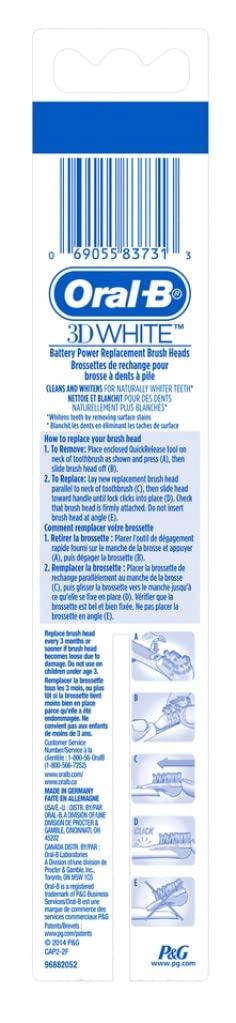 Oral-B Oral-B 3D White Replacement Brush Heads 2 Count (Pack of 3)