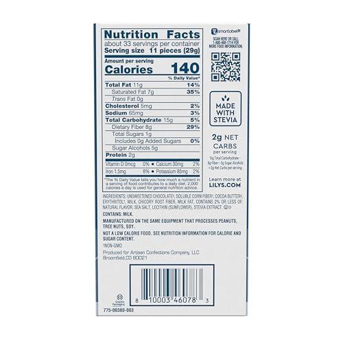 Lily's LILY\'S Salted Caramel Milk Chocolate Style No Sugar Added, Sweets Bars, 2.8 oz (12 Count)