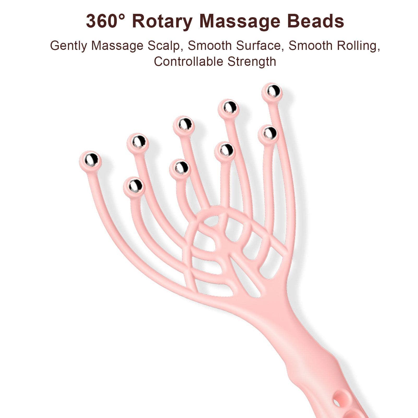 XGZ XGZ Scalp Massager, Head Massager Scalp Stress Relax,Protable Hand Held SPA Head Massager,Nine Claws Head Massager Steel Ball Scalp Roller