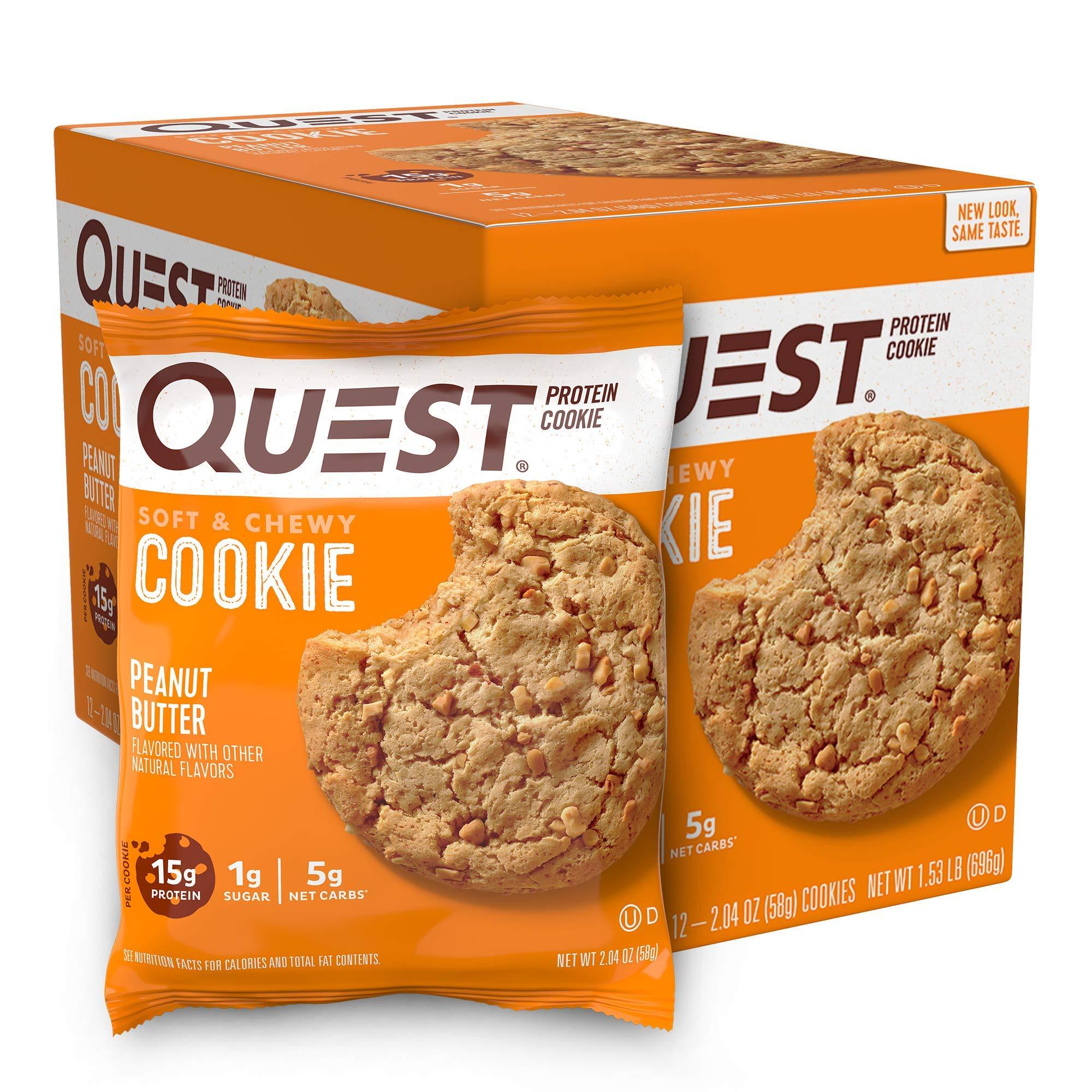 Quest Nutrition Quest Nutrition Protein Cookie, Peanut Butter,2.04 Ounce, Pack of 12
