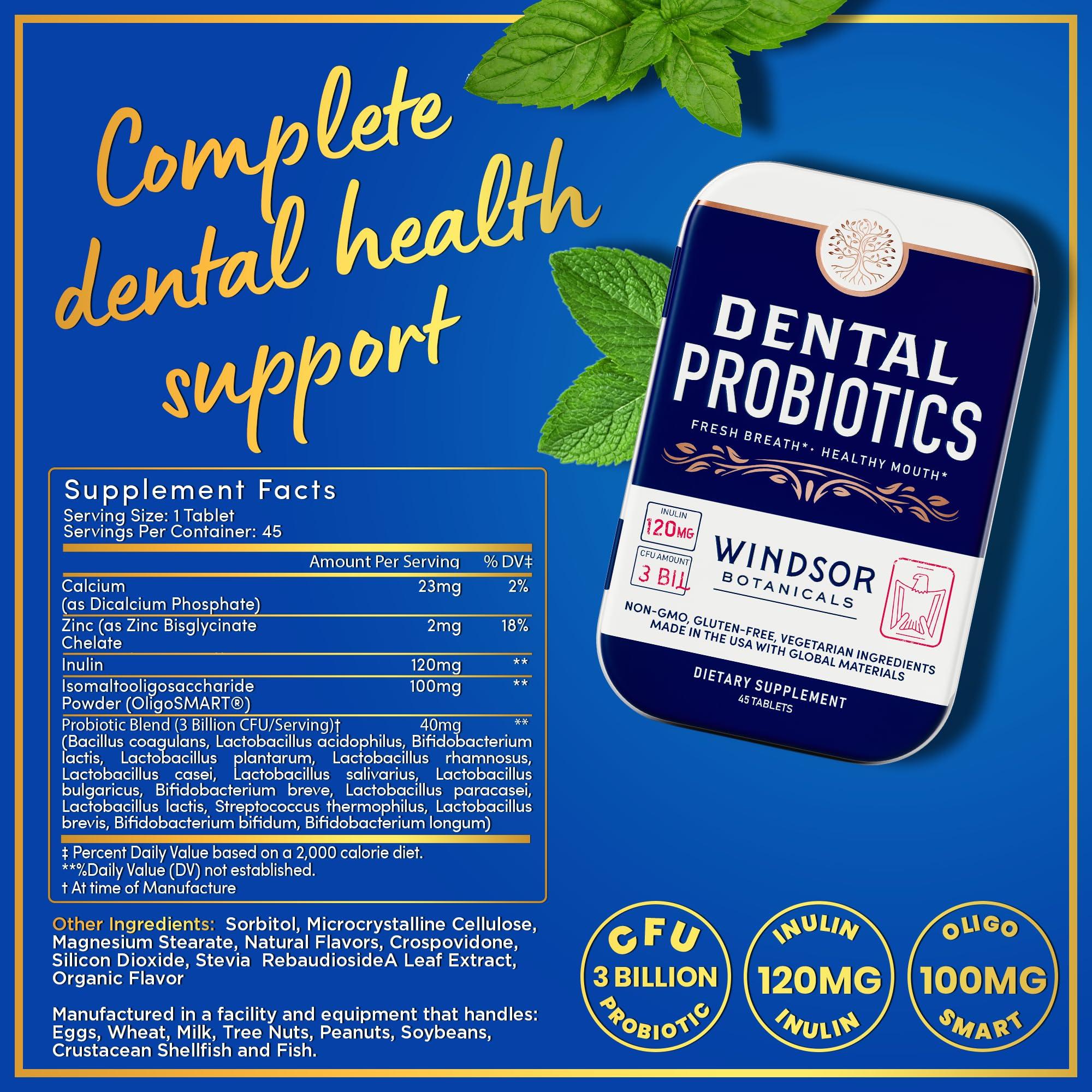 WINDSOR BOTANICALS WINDSOR BOTANICALS Lactobacillus Salivarius Probiotic and Dental Probiotics Oral Health Bundle