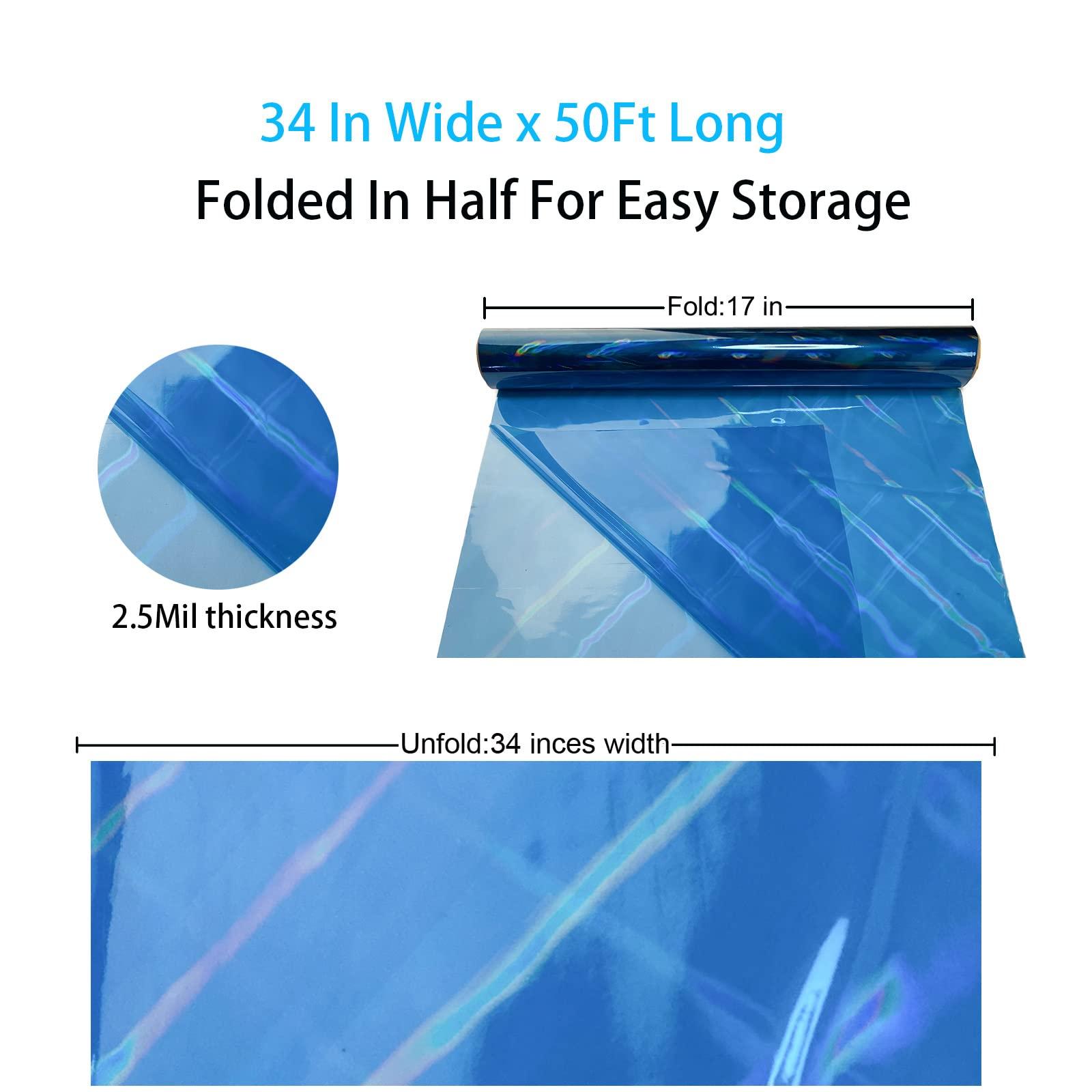 CMFYHM CMFYHM Iridescent Deep Blue Cellophane Wrap Roll I 34 In Wide X 50 Ft Long I Colorful Cello Perfect For Baskets,Gifts, Treats,Birthday Holiday Wedding Floral, Party Arts Crafts Decoration