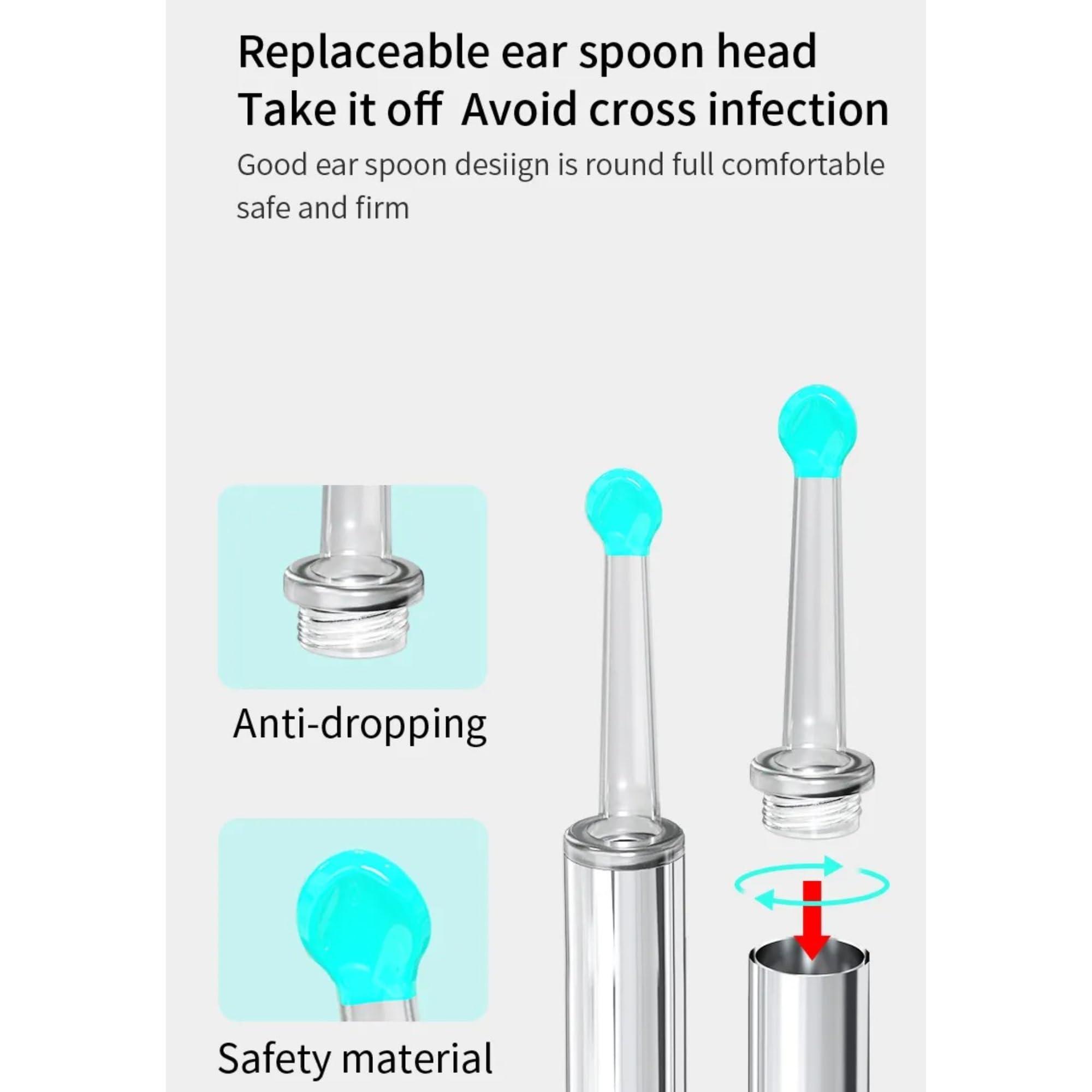 NETFIRE N3 Generic NATFIRE NE3 Ear Cleaner High Precision Ear Wax Removal Tool with Camera LED Light Wireless Otoscope Smart Ear Cleaning Kit, White