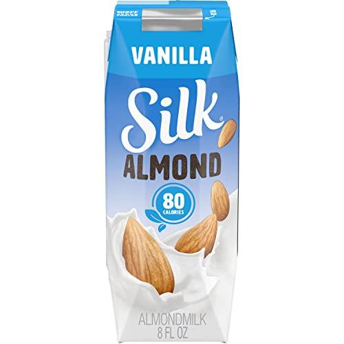 Silk Silk Shelf-Stable Almond Milk Singles, Vanilla, Dairy-Free, Vegan, Non-GMO Project Verified, 8 Oz, 6 Pack (Pack of 18)