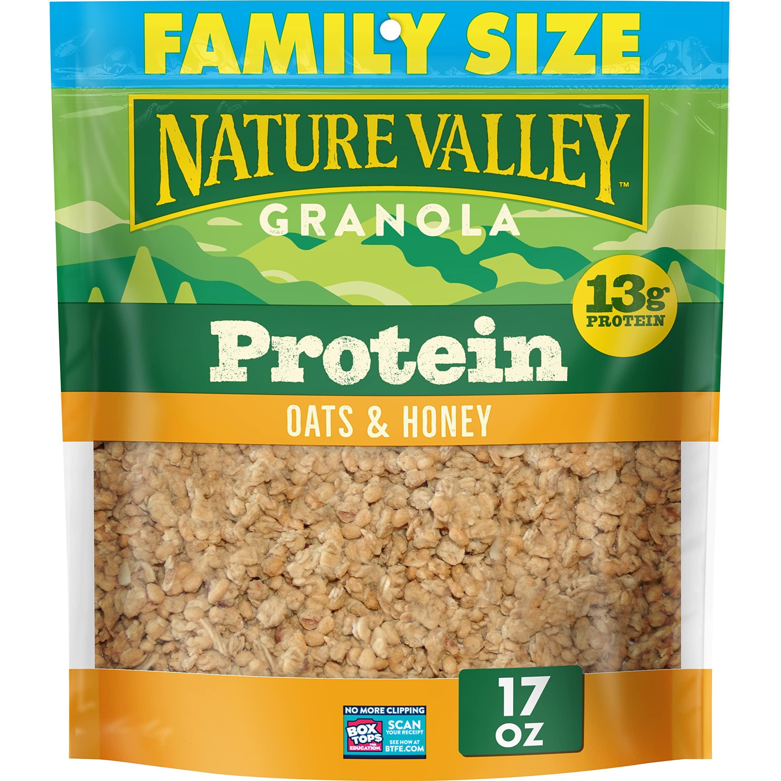 Nature Valley Nature Valley Protein Granola, Oats and Honey, Family Size, Resealable Bag, 17 OZ