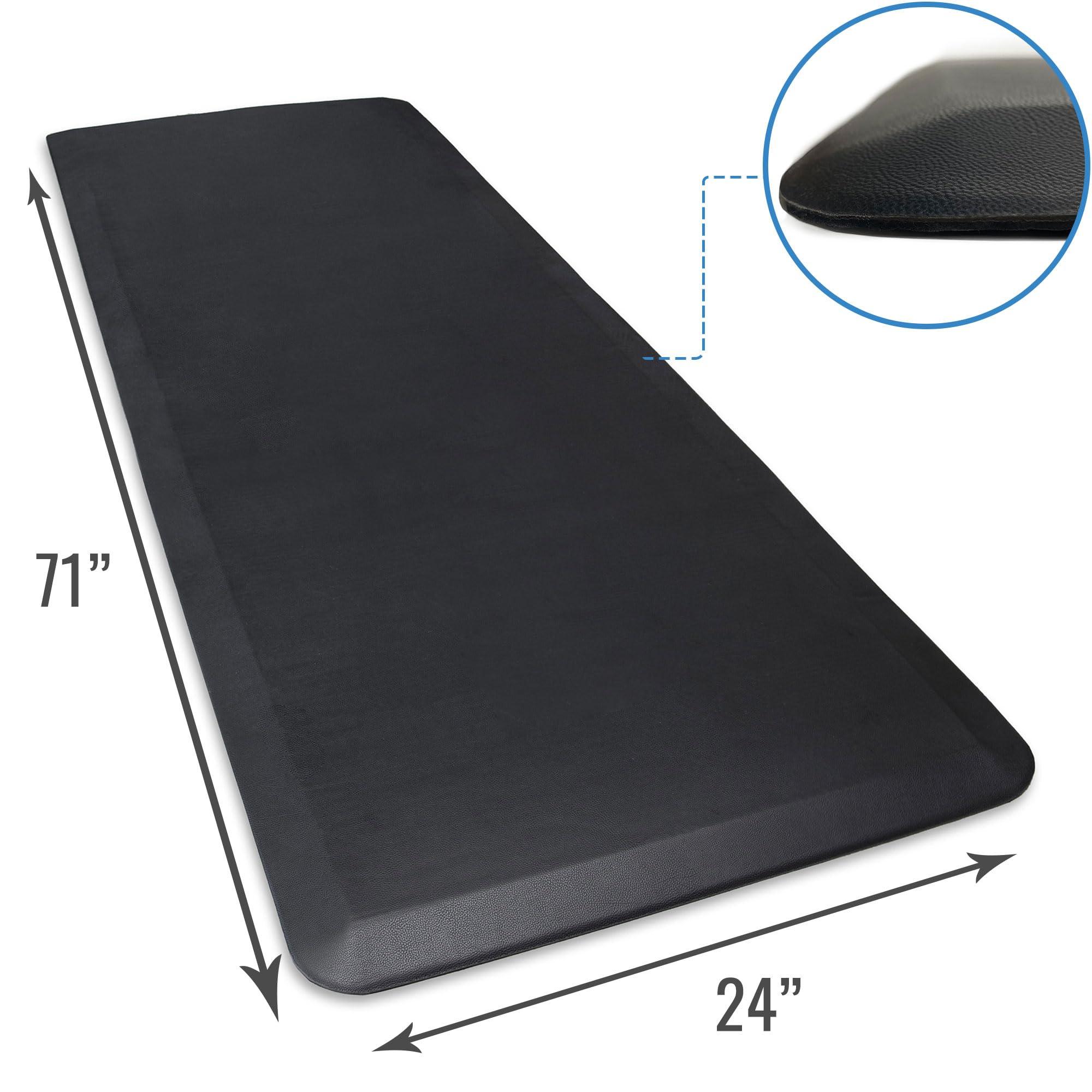DMI Extra Large Bedside Fall Protection Mat, Safety Mat for Elderly and Disabled, Non-Slip Grip with Anti-Trip Beveled Edges, 70\"x 24\"x .5, Black