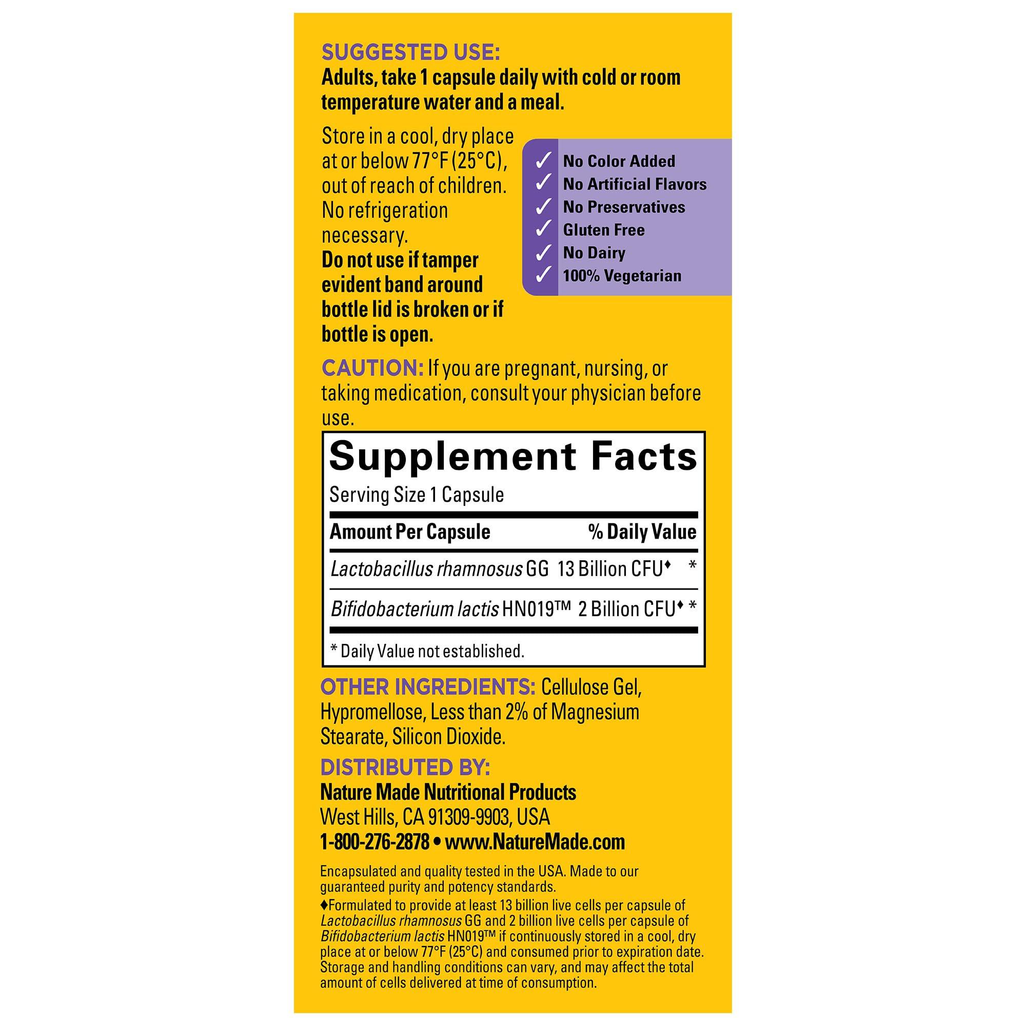 Nature Made Nature Made Probiotics for Digestive Health Extra Strength 15 Billion CFU from Live Cultures, Probiotics for Women and Men, 30 Probiotic Capsules, 30 Day Supply