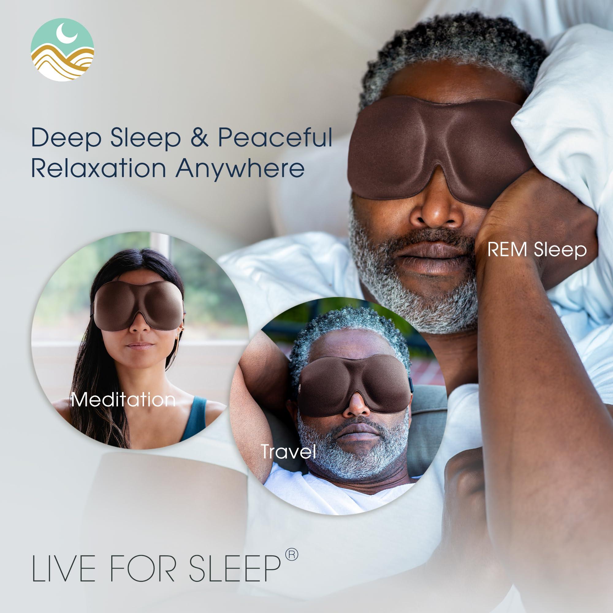 Nidra Nidra Sleep Mask for Men Women - Brown, 3D Blackout Sleeping Mask, Contoured for Lash Extensions, Side Sleepers Eye Cover, Zero Eye Pressure, Travel Eye Shades, Night Blindfolded for Deep Sleep