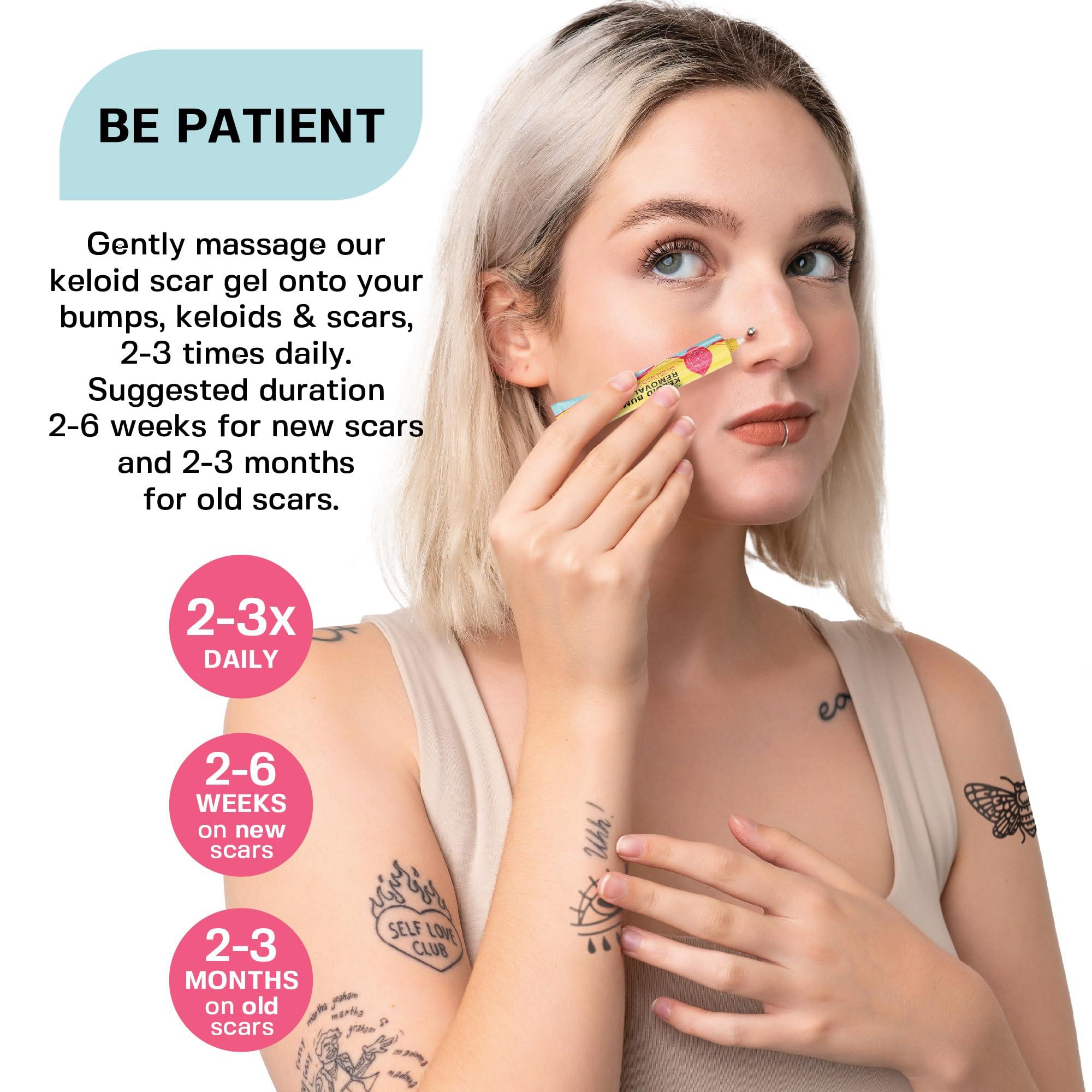 BASE LABORATORIES BASE LABORATORIES Keloid Bump Removal Gel | Natural Piercing Bump Treatment & Keloid Scar Gel | Keloid Scar Removal for All Scars, Keloids & Piercing Bumps | Soothing Piercing Aftercare Gel | 2 Pack