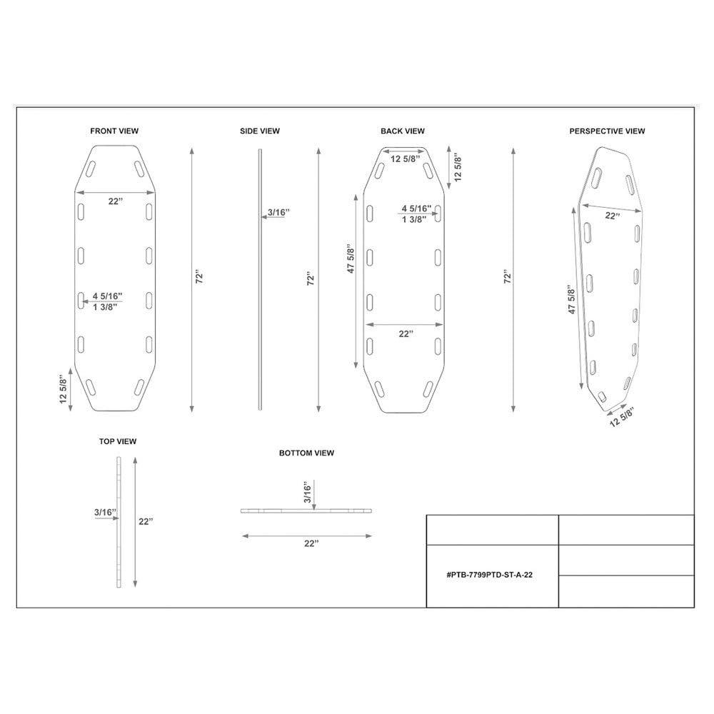 ATTENUTECH ATTENUTECH Static Treated Aqua Transfer Board - Anti-Static Coating - MR Safe - with 12 Handles - Radiolucent - Up to 250 Lbs - 1 Pack (3/16 X 22 X 72)