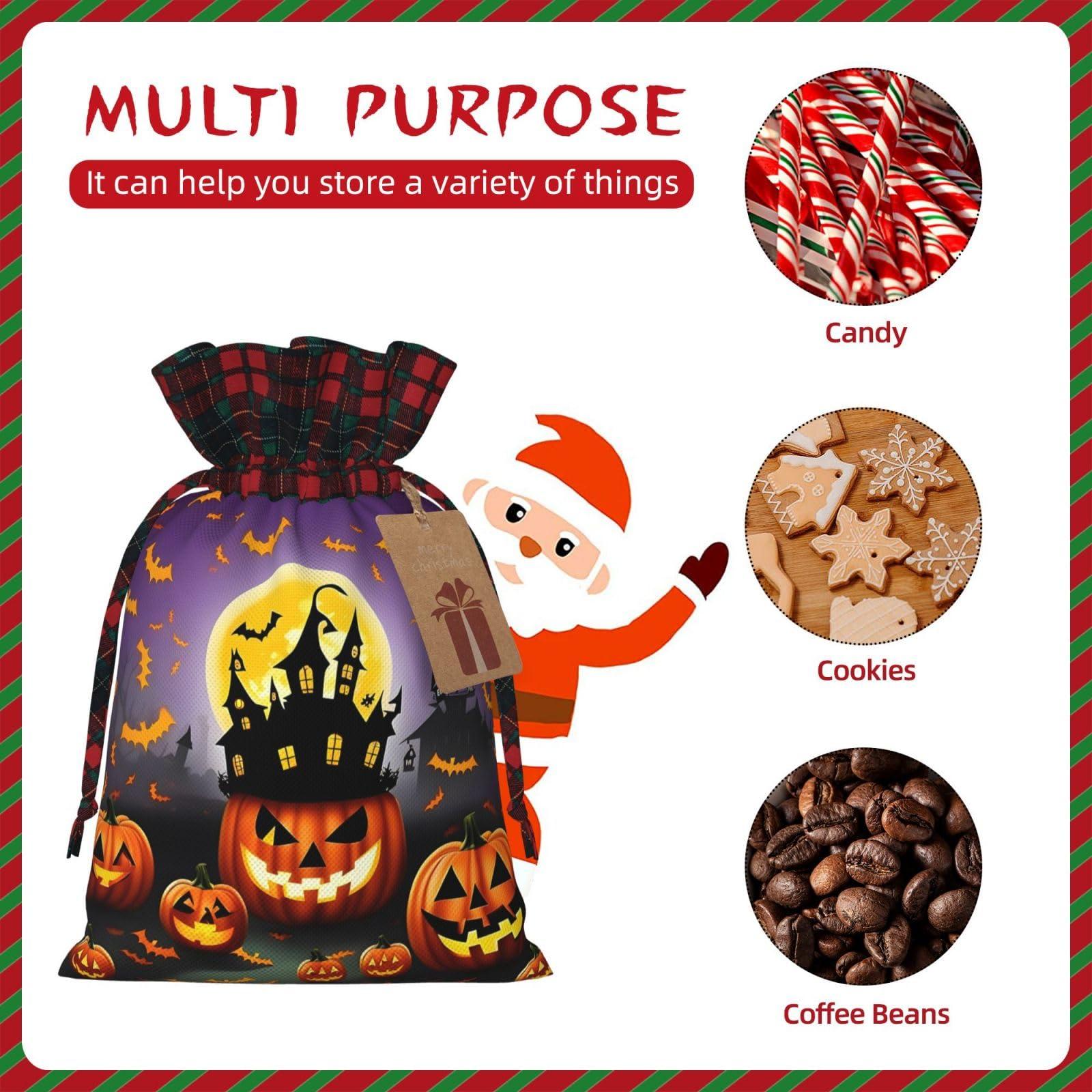 Ogniwo Ogniwo Happy-Halloween-Day-Trick-Or-Treat Xmas Gift Bags, Candy Bags For Wrapping Gifts For Halloween, Birthday, Wedding,8.3 X 11.8 In