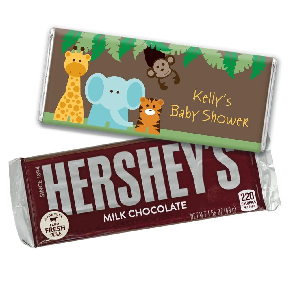 WH Candy Baby Shower Candy Personalized Hershey's Chocolate Bars (12 Count) - Free Cold Packaging