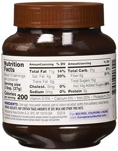 Peanut Butter & Co. Peanut Butter & Co. Hazelnut Spread, Dark Chocolatey Hazelnut, Gluten Free & Non-GMO, 13 Oz (Pack of 6)