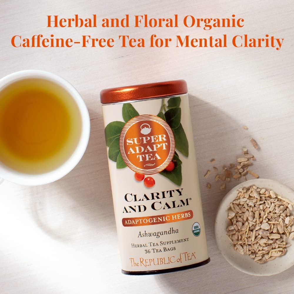 The Republic of Tea The Republic of Tea - Clarity and Calm SuperAdapt Herbal Tea, 36 Tea Bags, Organic, Caffeine Free, Ashwagandha