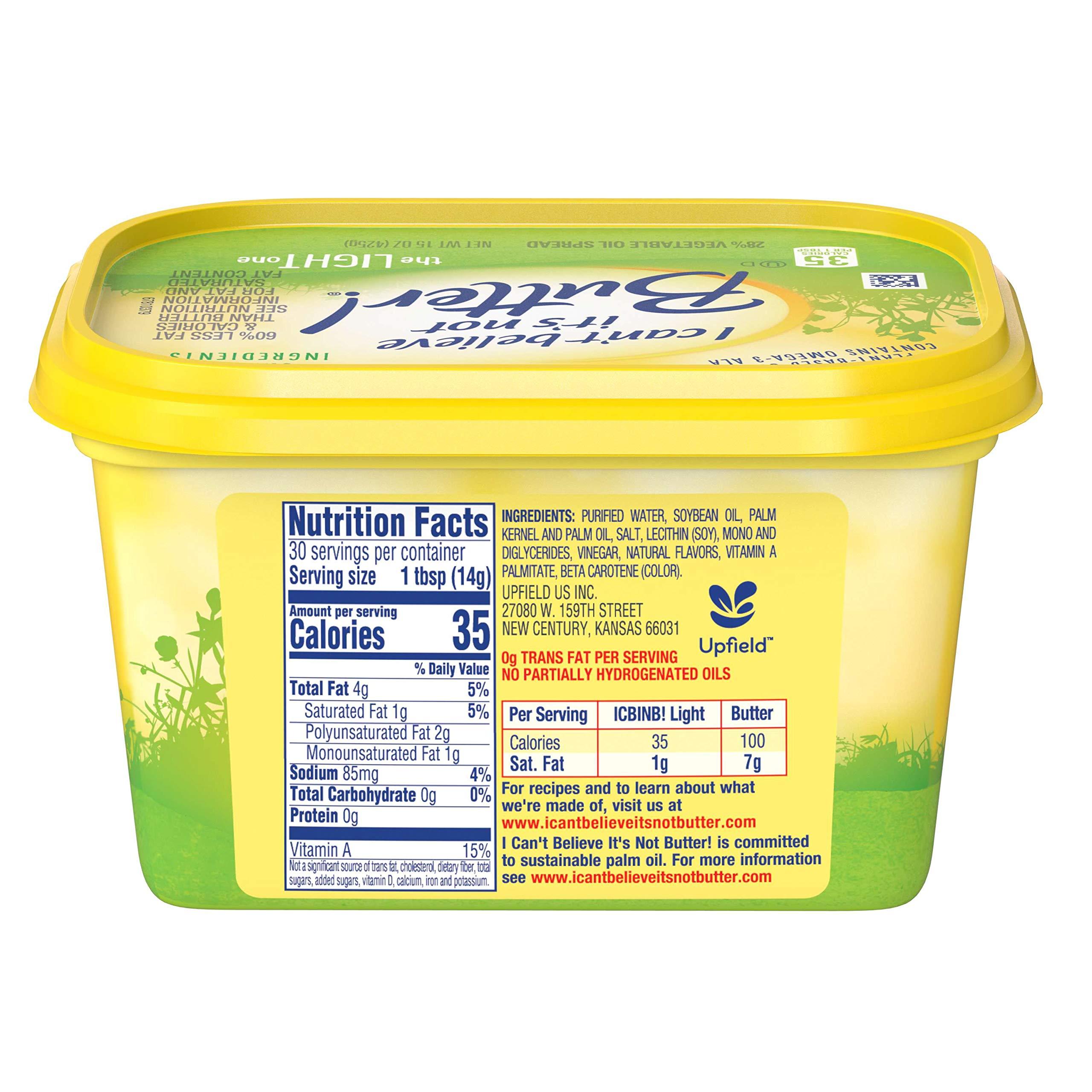 I Can't Believe It's Not Butter I Can't Believe It's Not Butter Light 15 ounces (Pack of 8)