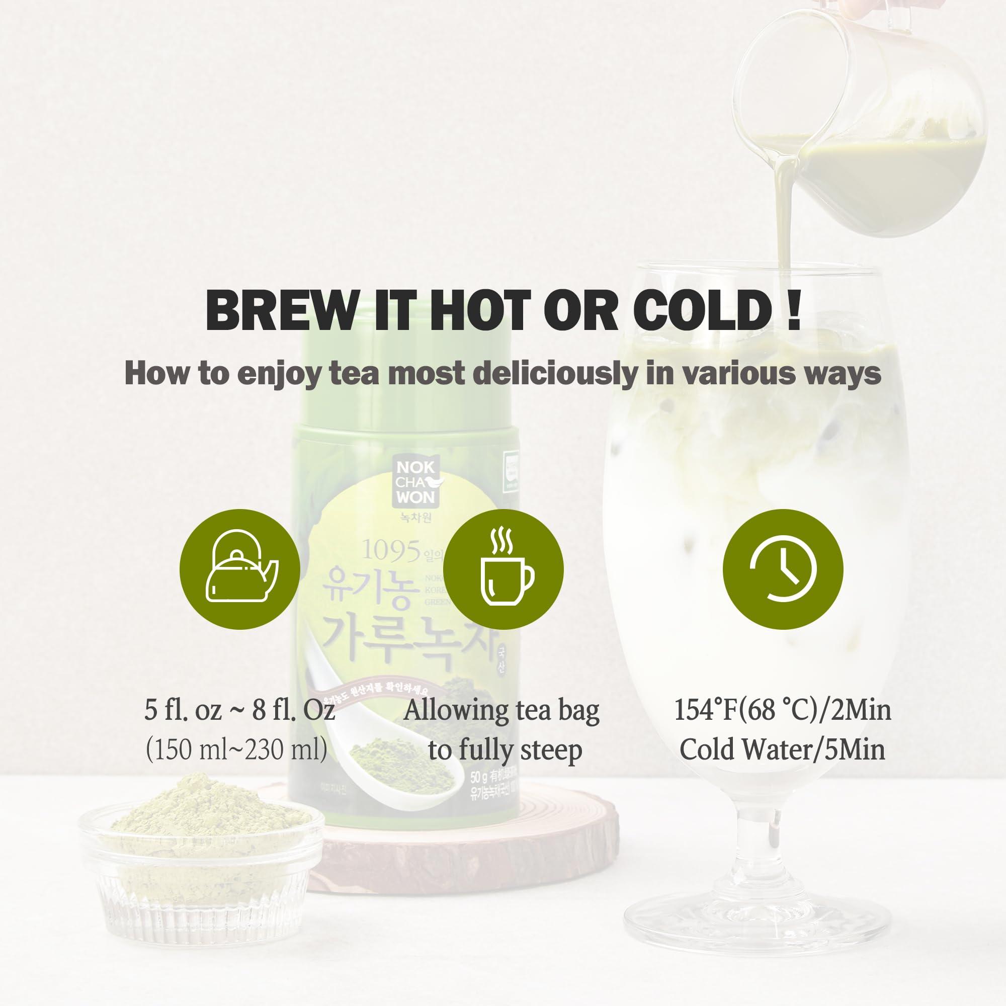 Nokchawon [Nokchawon] Organic Powdered Green Tea from Korea, Korean Matcha, Unsweetened, Green Iced Tea, Premium Pure Green Tea, Korean Tea, 1 Pack, 1.77 oz (50g)