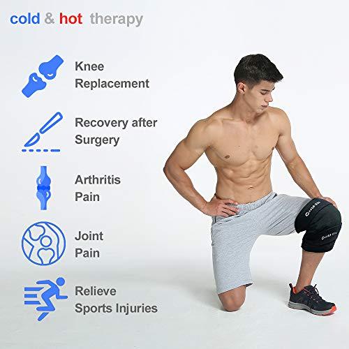 WORLD-BIO Large Knee Ice Pack, Gel Ice Pack for Knee Pain Relief, Sports Injuries, Swelling, Bruises, Reusable Hot Cold Gel Pack Compress Therapy for Knee Arthritis, Muscle Aches and Knee Replacement Surgery