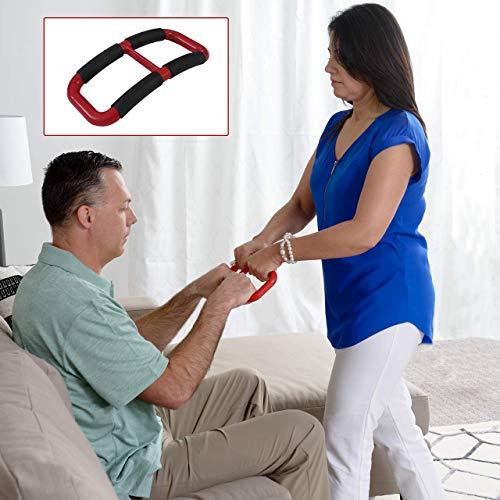 Able Life Comfortably Independent Able Life Handy Handle, Lift Assist Device for Elderly and Disabled, Patient Standing Aid for Handicapped, Red with Rubber Grip