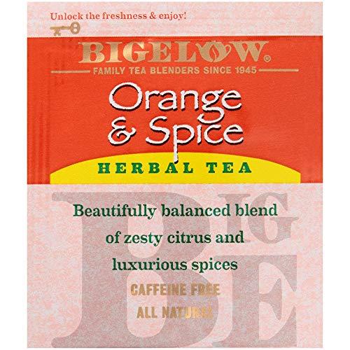 Bigelow Bigelow Orange & Spice Herbal Tea 28-Count Box (Pack of 1) Caffeine-Free Soothing Herbal Tea Sweetly Citrus-y Tea with an Herbal Twist