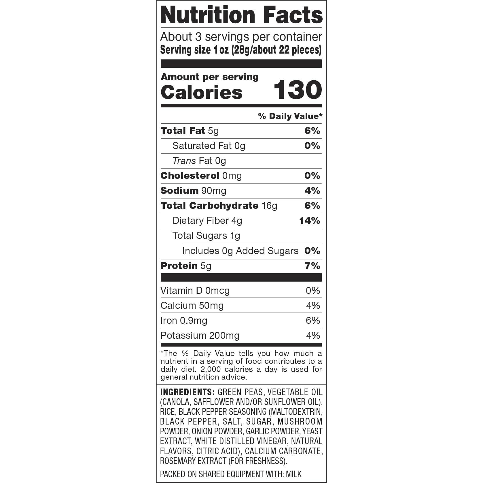 HARVEST SNAPS Harvest Snaps Veggie Chips (Black Pepper Snack Crisps) | Powered by Plant Protein, Gluten Free, Non-GMO Baked Vegetable Crisps | Made in USA (8 Snack Packs)