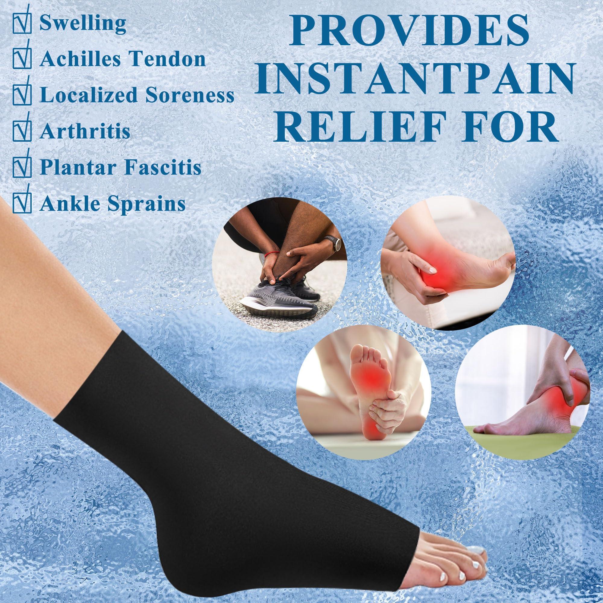NOVASPORT NOVASPORT Ankle Foot Ice Pack Wrap for Injuries, Reusable Freeze Sleeve for Ankle Hot & Cold Therapy, Foot Ice Pack for Plantar Fasciitis, Achilles Tendonitis, Swelling, Foot Heel Ankle Pain Relief