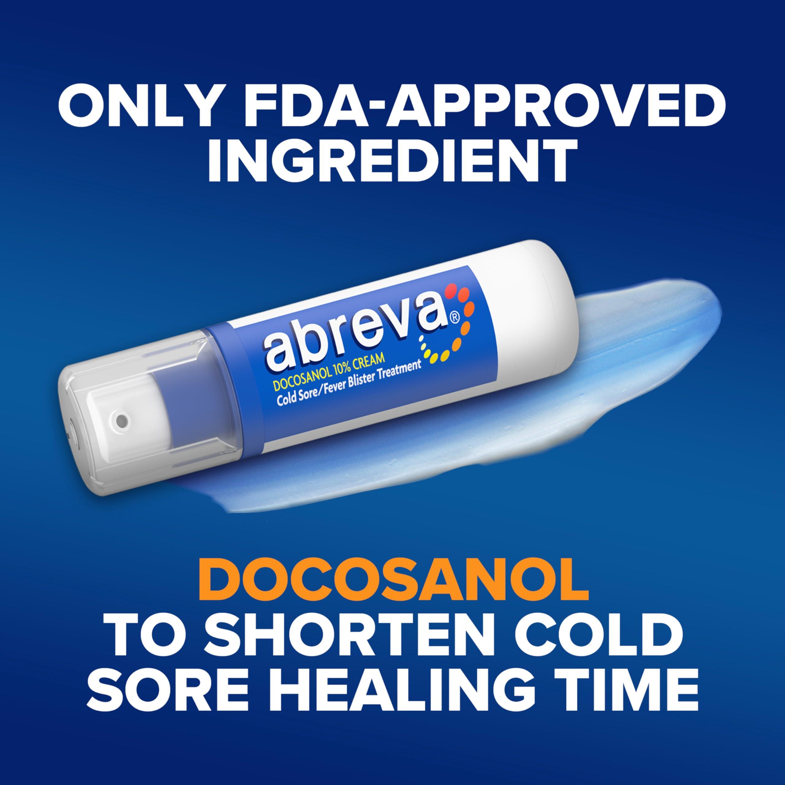 Abreva Abreva 10 Percent Docosanol Cold Sore Treatment, Treats Your Fever Blister in 2.5 Days - 0.07 oz Pump