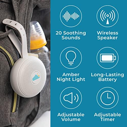 Marpac Yogasleep Hushh+ Portable White Noise Machine for Baby, 20 Soothing Natural Sounds, Wireless Charging & Speaker, Compact Size, Noise Canceling for Better Sleep, Privacy & Nursery Must Have