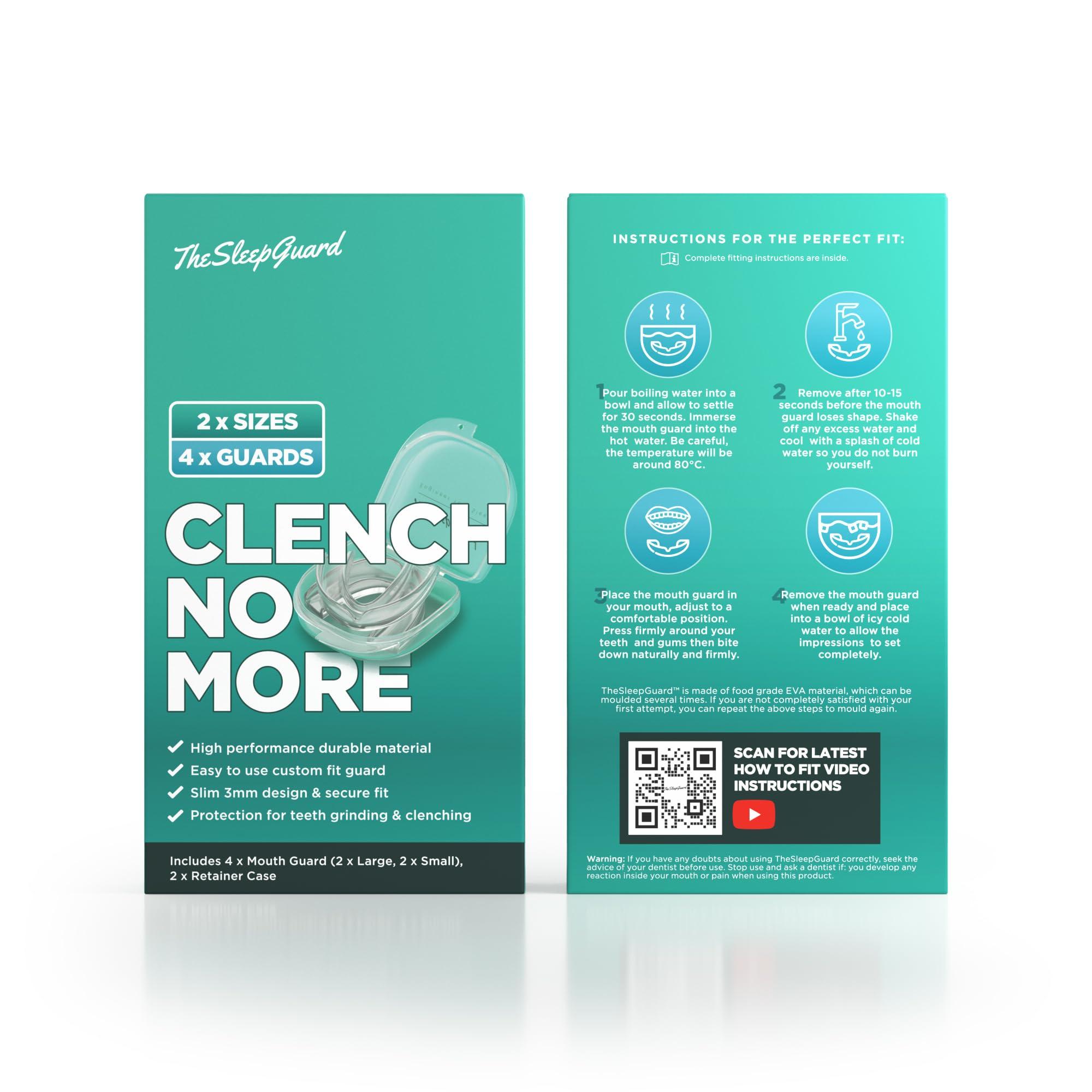 TheSleepGuard TheSleepGuard Mouth Guard for Clenching Teeth at Night [Pack of 4] Best Night Guards for Teeth Grinding, Mouth Guard for Grinding Teeth & TMJ | Night Guard for Men & Women