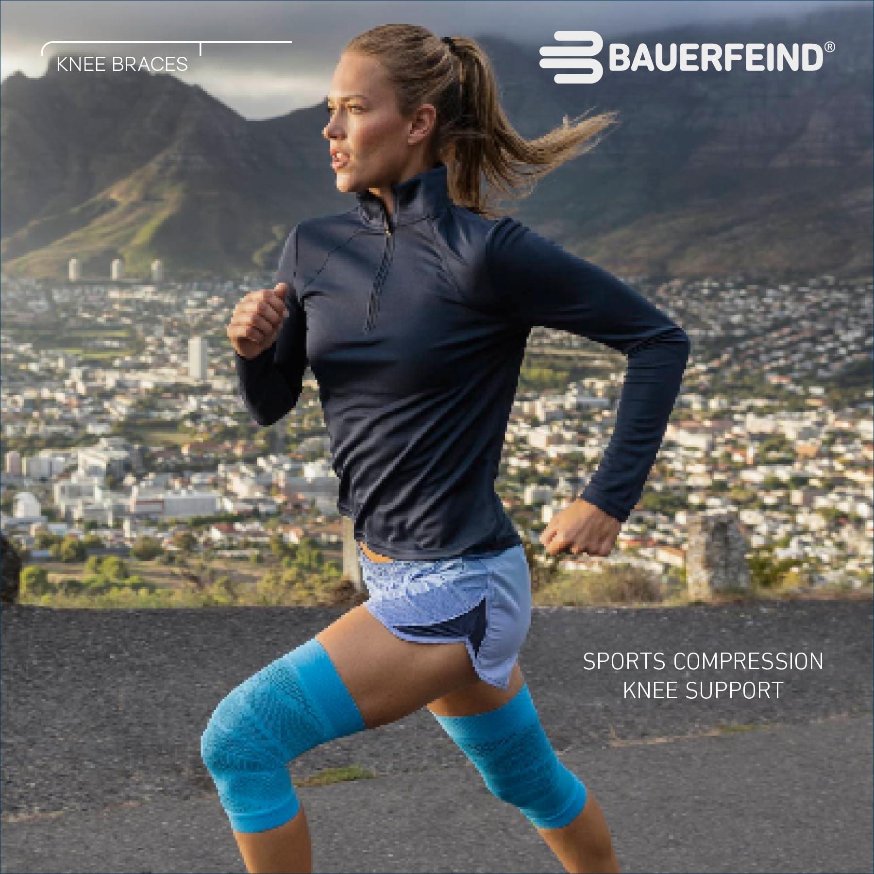 BAUERFEIND Bauerfeind Sports Compression Knee Support - Lightweight Design with Gripping Zones for Knee Pain Relief & Performance, Black, Size M