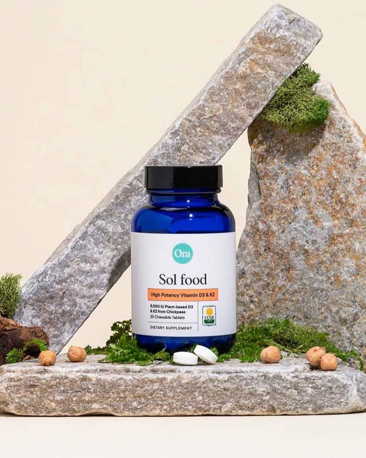 Ora Organic Ora Organic Vitamin D3 5000IU + K2 & Vitamin D3 2000IU Bundle: Vegan Vitamin D from Lichen and K2 from Chickpeas, 30 Chewable Tablets + Vegan Vitamin D from Lichen for Bone Health, 30 Vegan Tablets