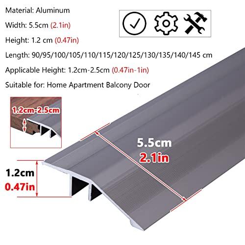 LSMK Carpet to Tile Transition Strip, Champagne Gold Floor Threshold Strip Reducers for Indoor Outdoor Door, Aluminum Sill Nosing Non Slip Sturdy (Size : Length 95cm)