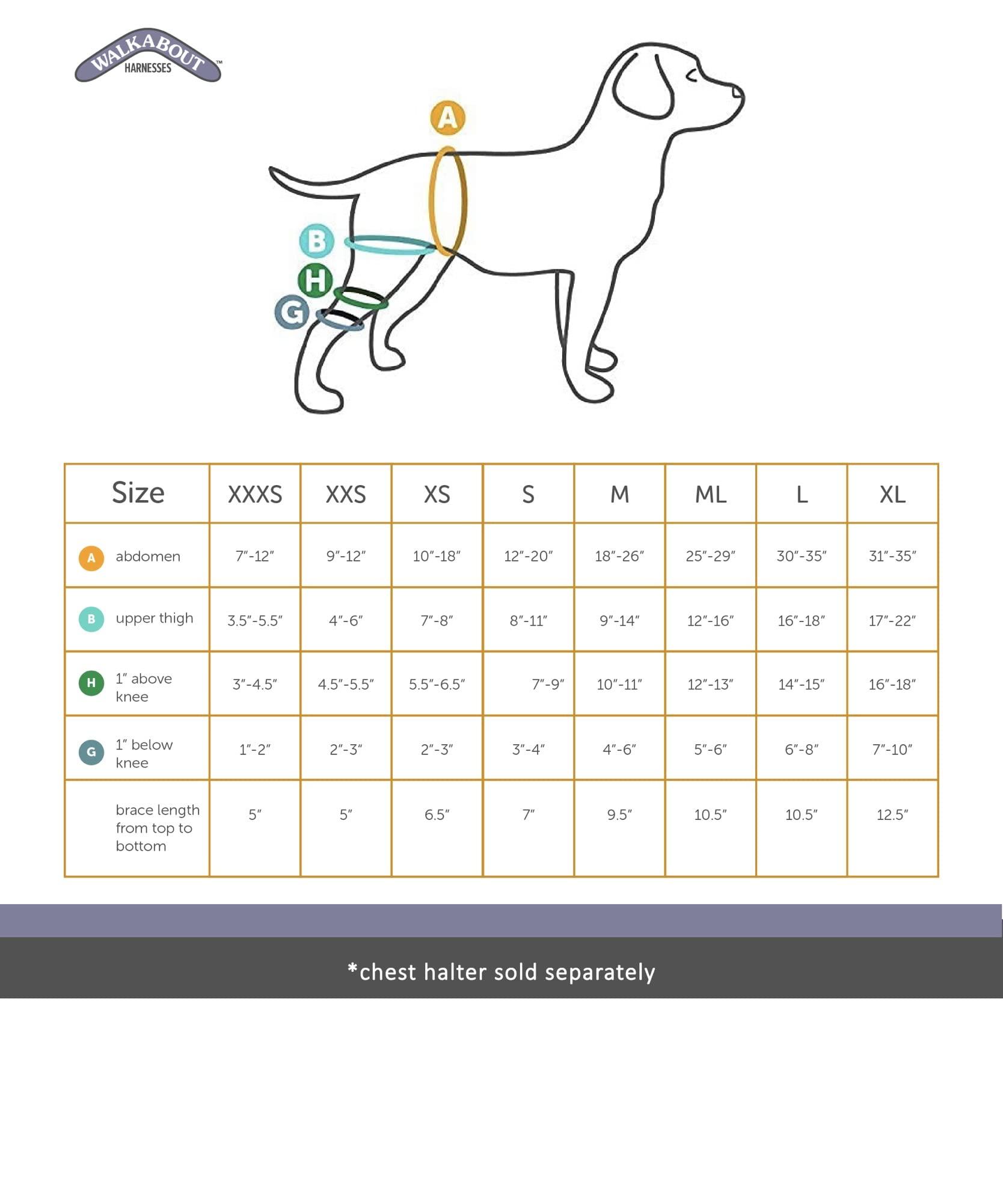 Walkabout WALKABOUT Canine Knee Brace 3.0 mm Neoprene Support Sleeve (Large 14-15\" Left Leg Circumference 1\" Above Knee)