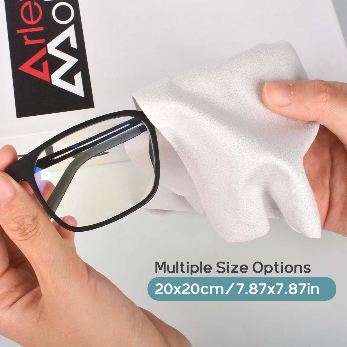 CONLI CONLI 12 Pack 20x20cm/8x8 Large Microfiber Cleaning Cloth for Eyeglasses Luxury Suede Glass Cleaning Cloth Glasses Cleaner for Eye Glass Lens Cleaning Gentle and Lint-Free