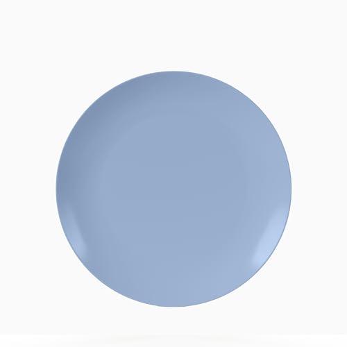 Trendables Plastic Dinnerware Set Plastic Plates 80 Piece Plastic Disposable Plates for Party Set - 40 Guests 40 X 8\" Dessert Plates & 40 X 10\" Plastic Plates Disposable Heavy Duty | Chambray Blue By Trendables